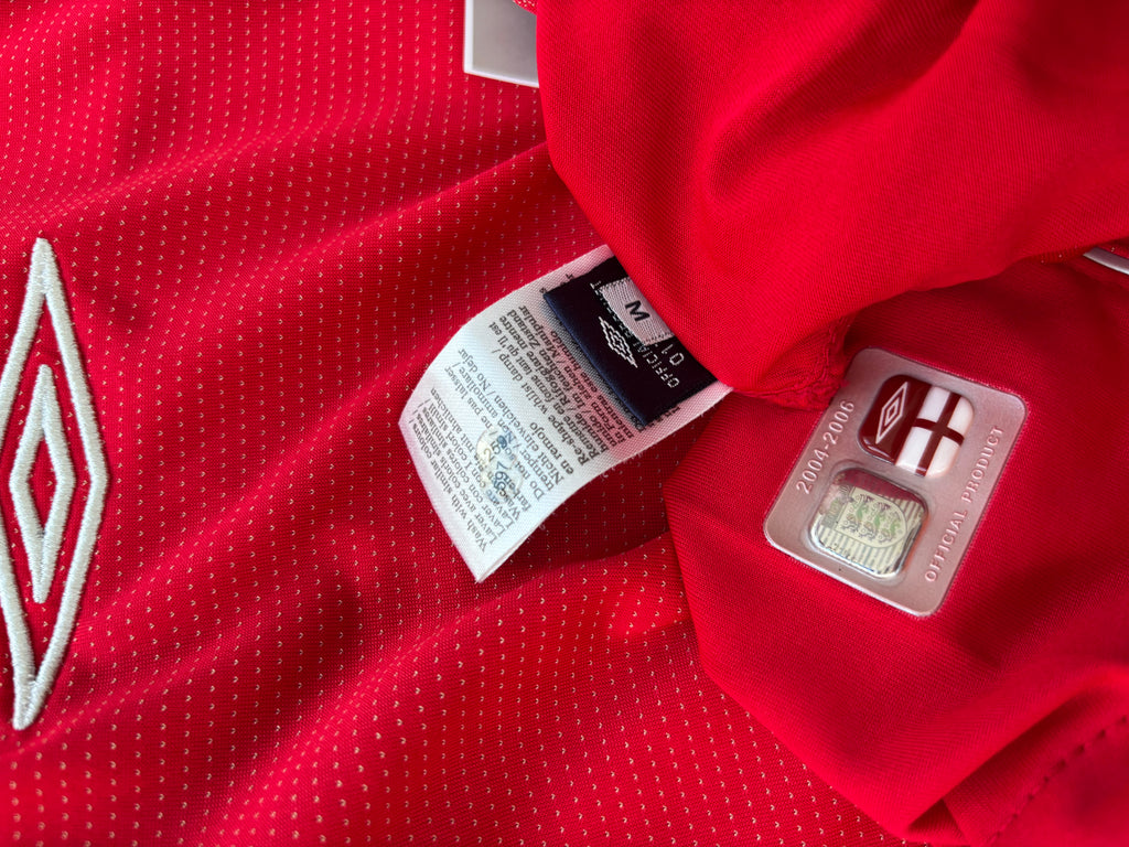 Beckham England 2004/06 Fodboldtrøje – Original Vintage Fanversion - Str. M