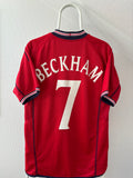 Beckham England 2002 FIFA World Cup Away Jersey – Original Vintage Fanversion - Str. M