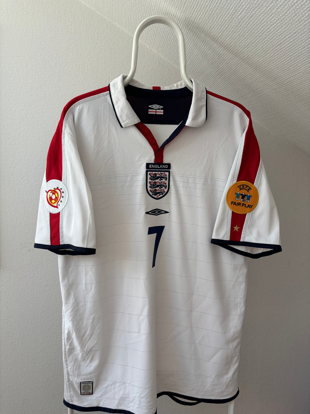 David Beckham England 2003/05 Home Jersey – Original Vintage Fanversion - Str. L