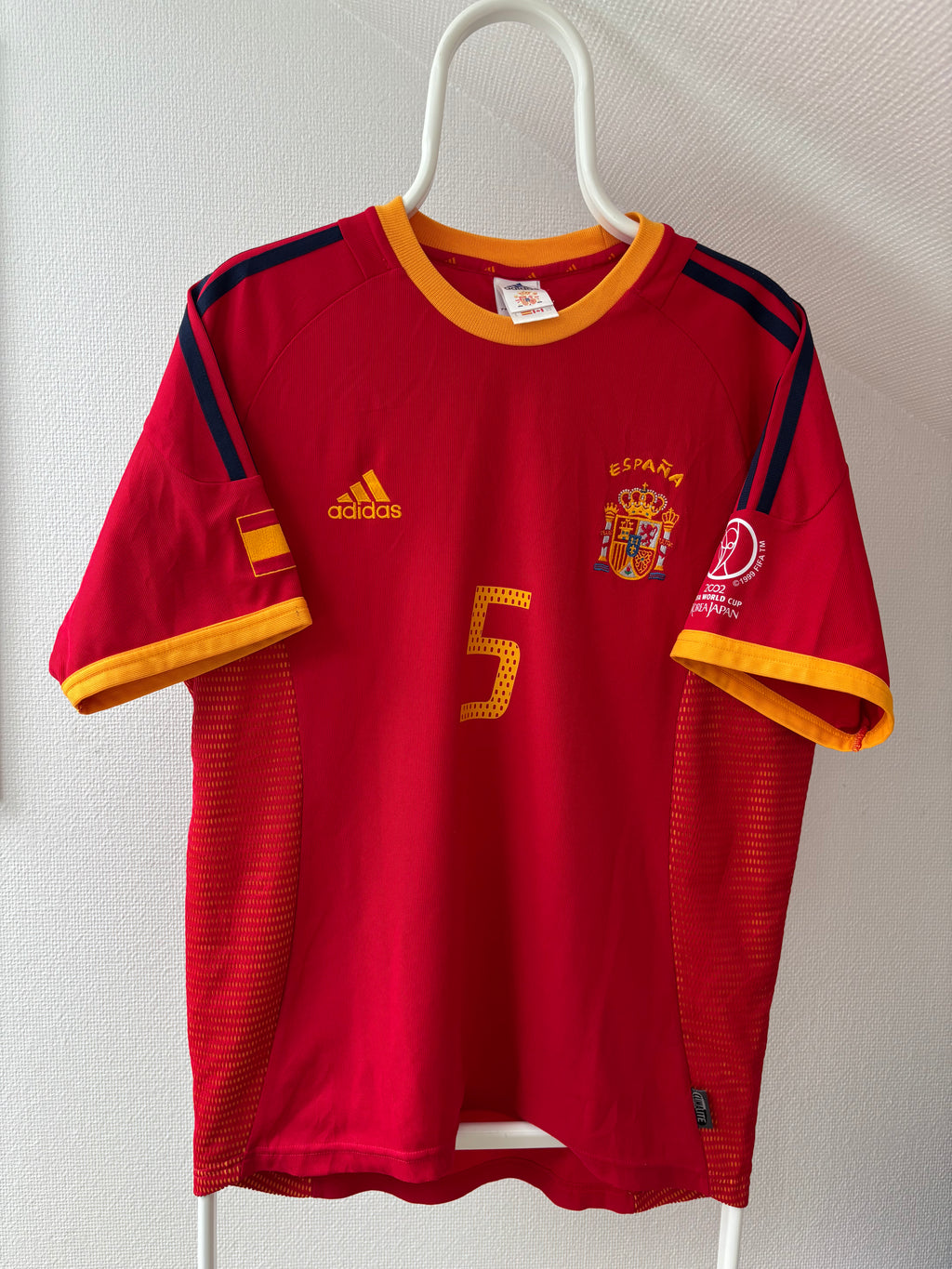 Puyol Spanje 2002 Voetbalshirt - Origineel Vintage WK Maat M