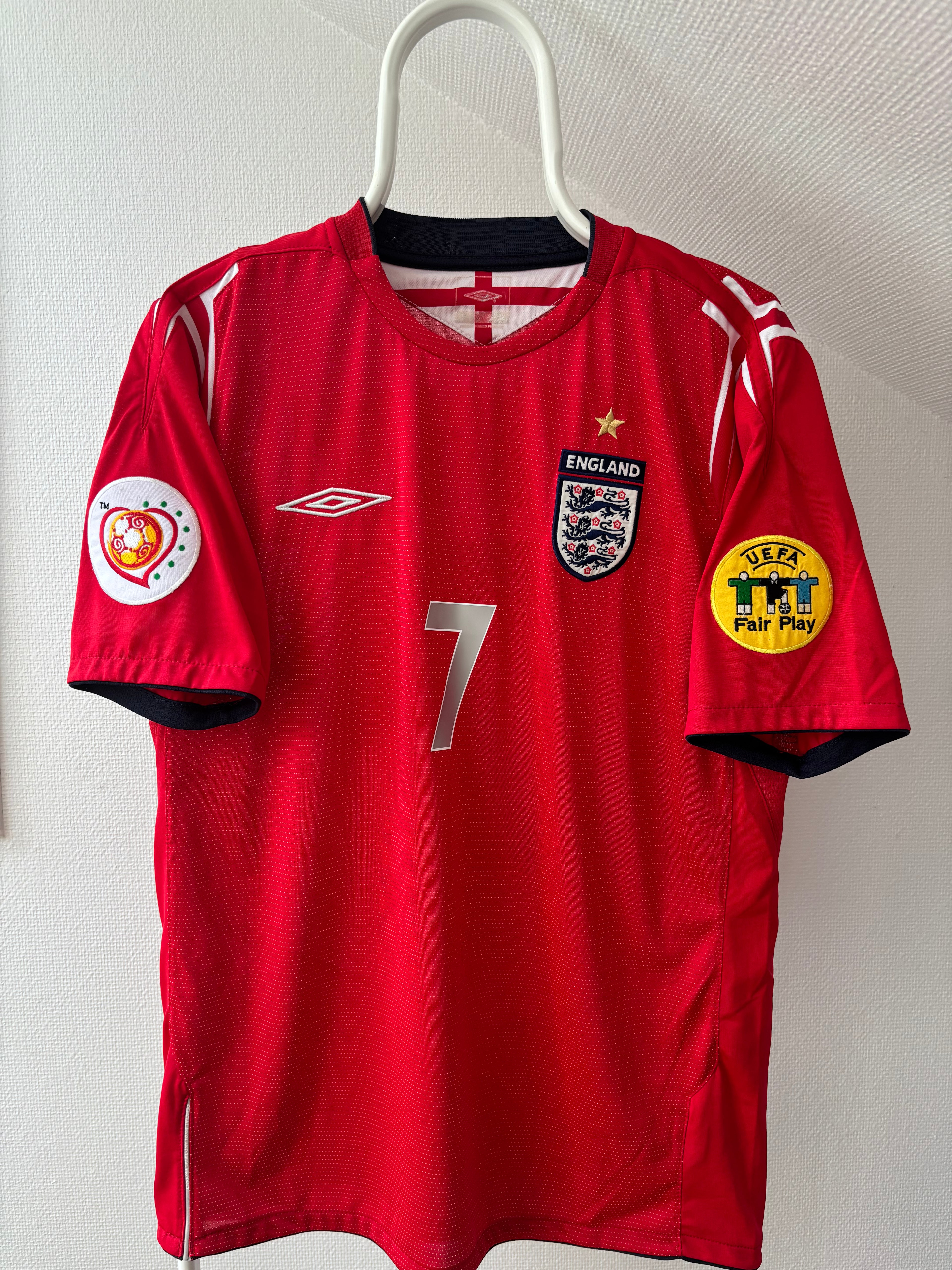 Beckham England 2004/06 Fodboldtrøje – Original Vintage Fanversion - Str. M