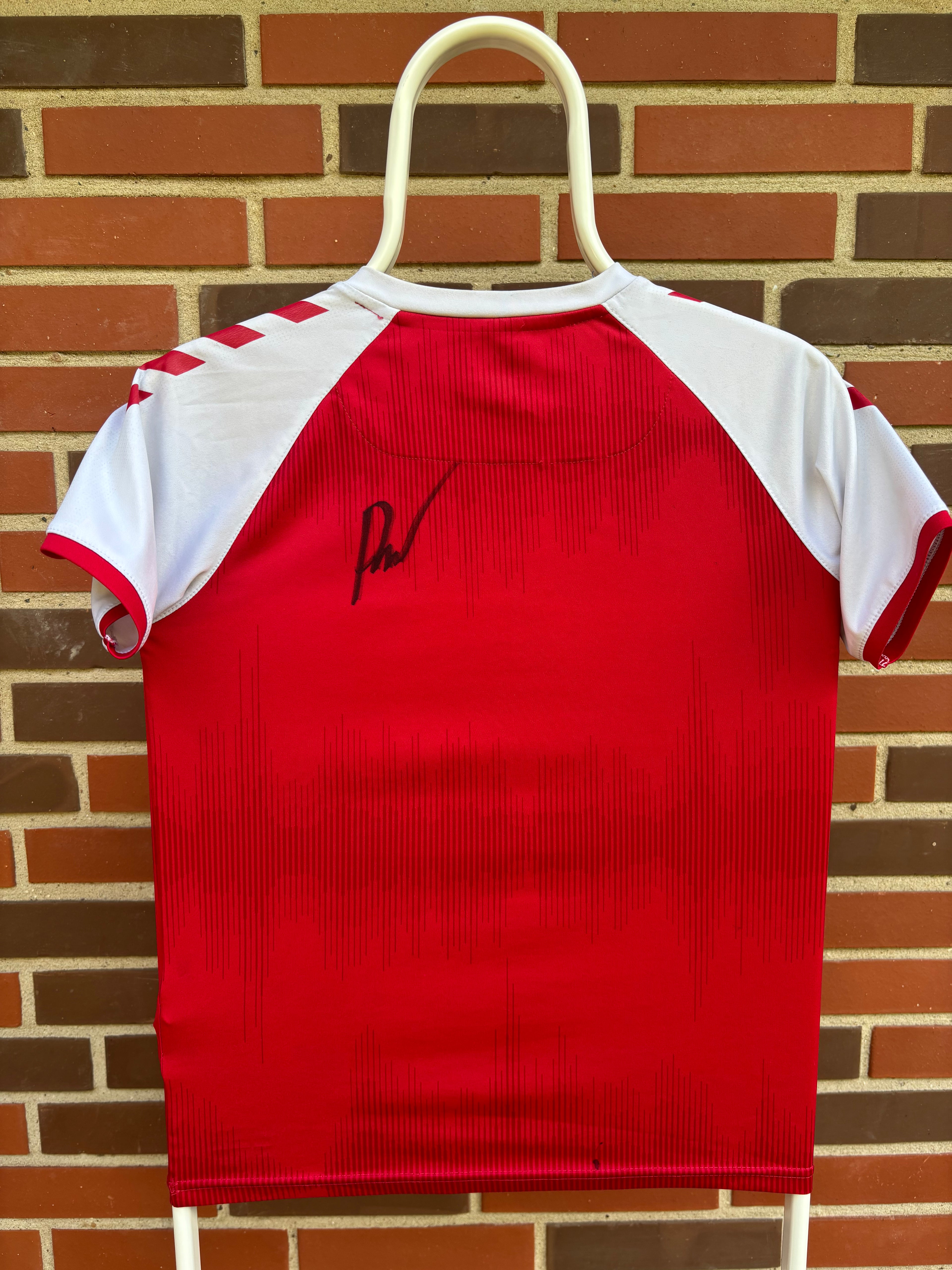 Thuisshirt - Denemarken 2021/22 - Gesigneerd - Maat Kids S