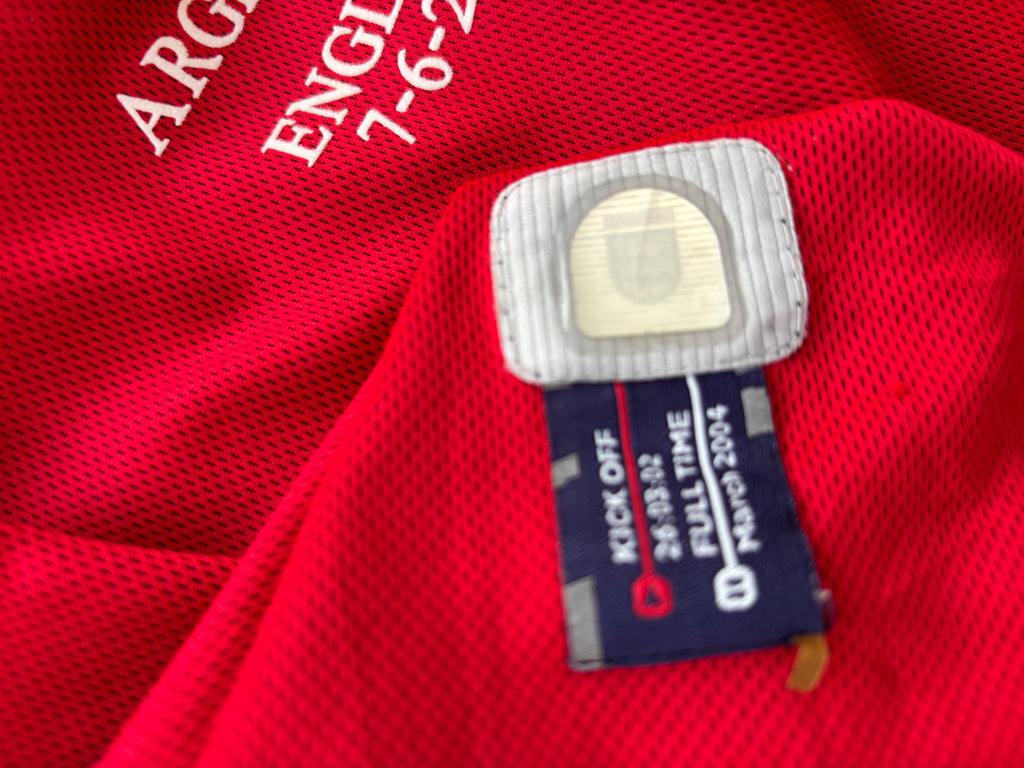 Beckham England 2002 FIFA World Cup Away Jersey – Original Vintage Fanversion - Str. M