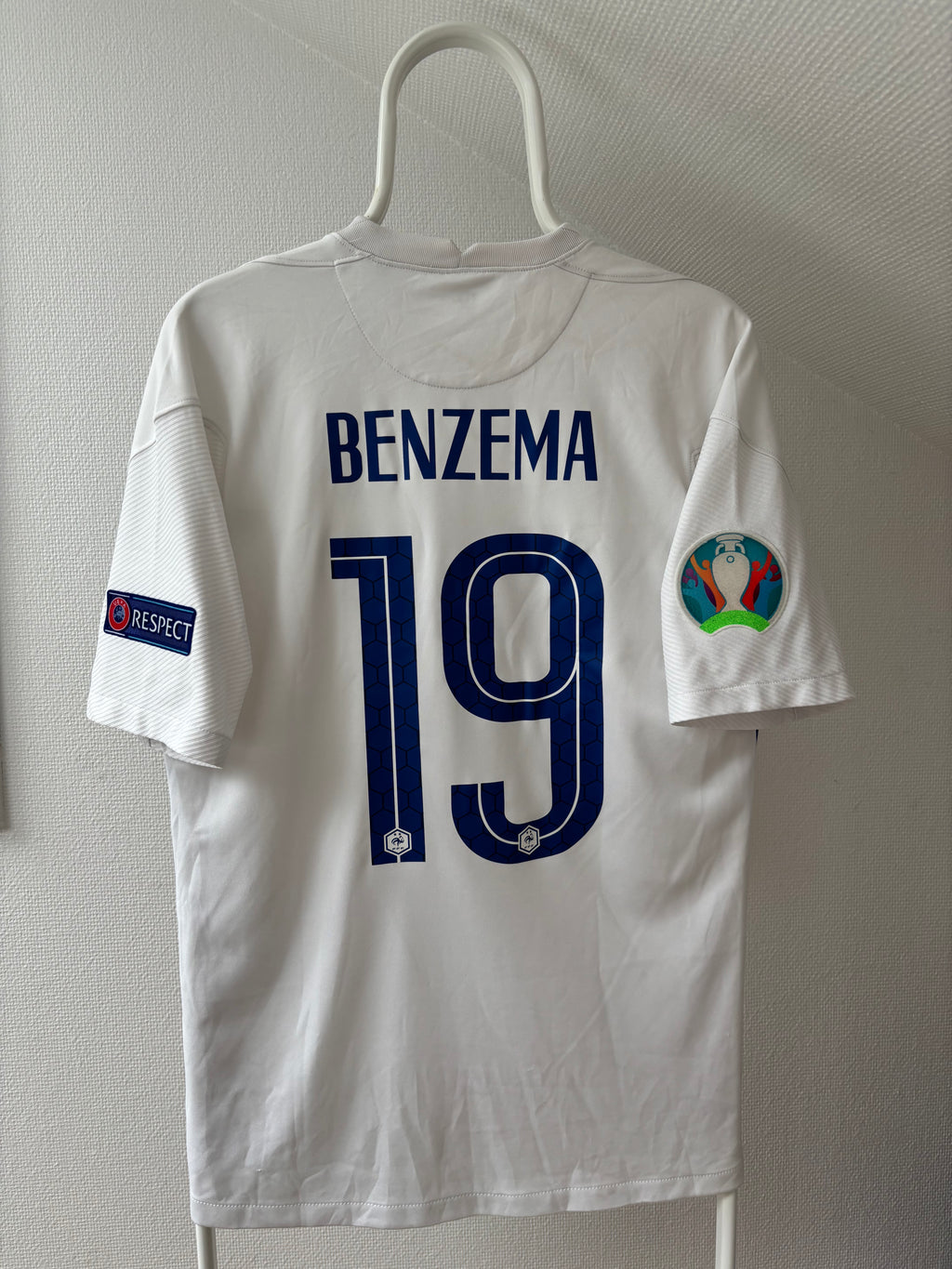 Karim Benzema France 2021 original vintage football jersey back view