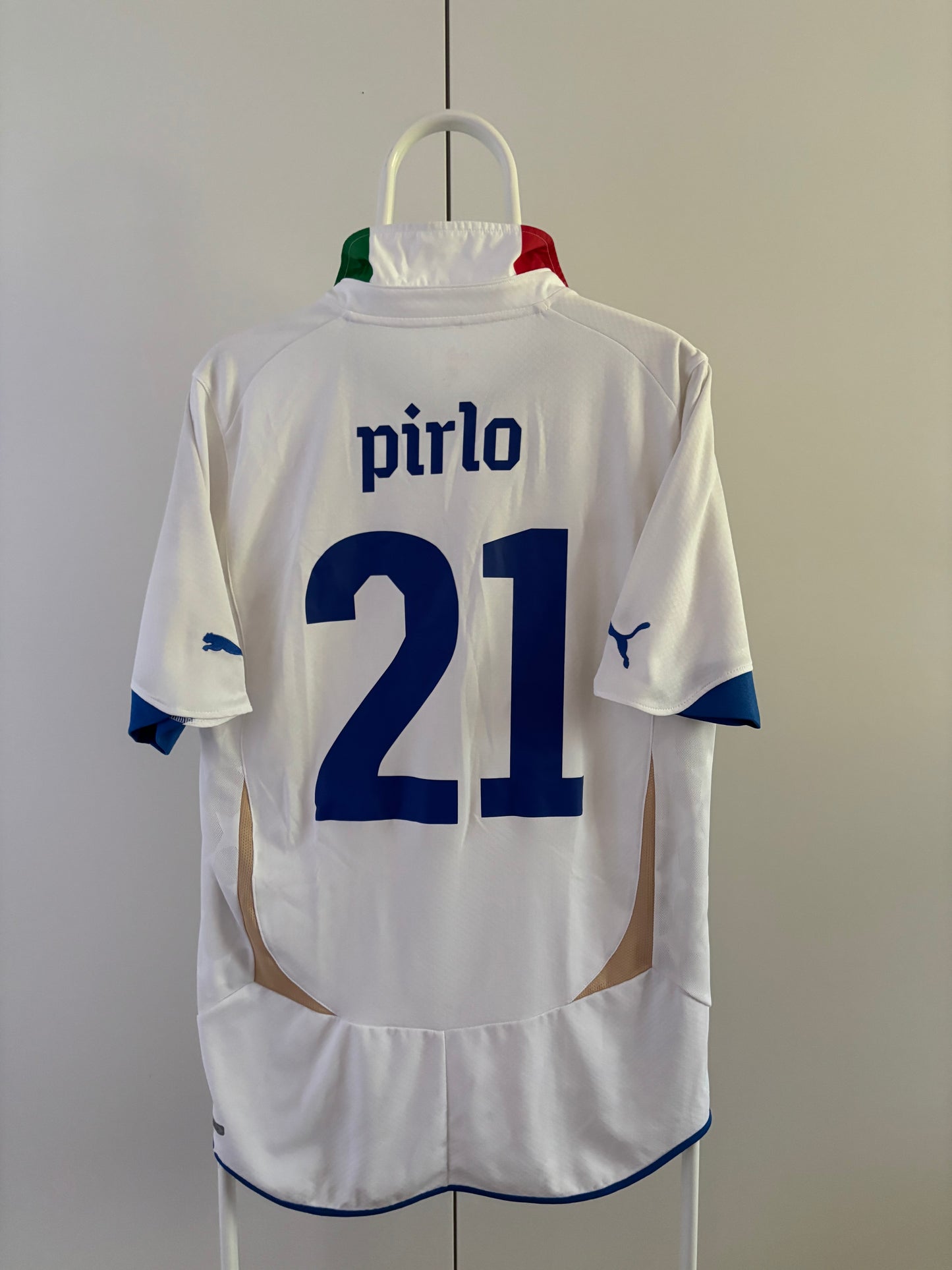 Andrea Pirlo Italy 2010 World Cup original vintage football jersey back view