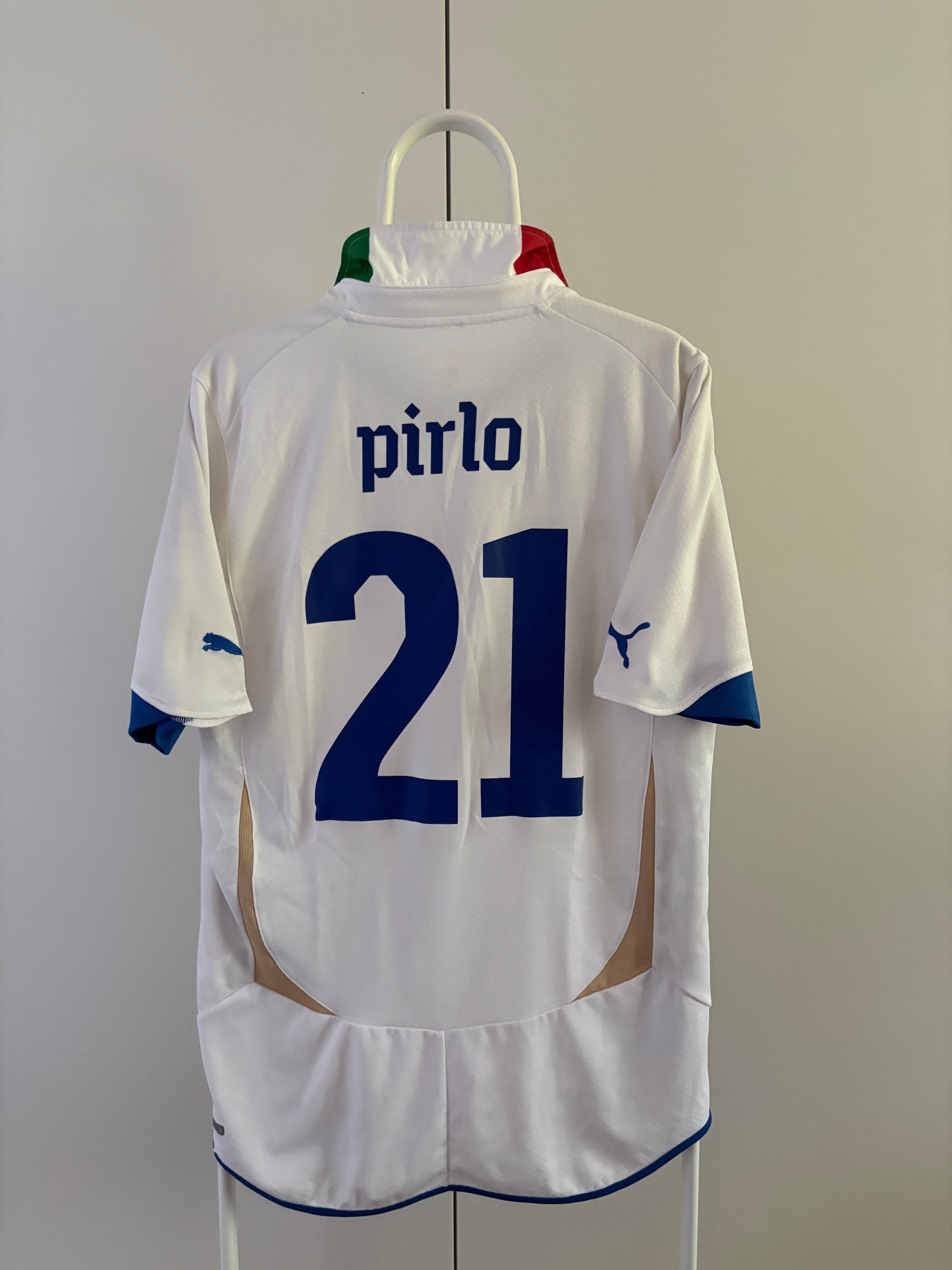Andrea Pirlo Italy 2010 World Cup original vintage football jersey back view
