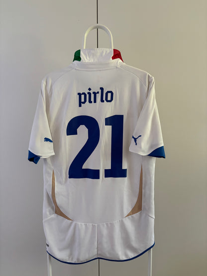 Andrea Pirlo Italy 2010 World Cup original vintage football jersey back view