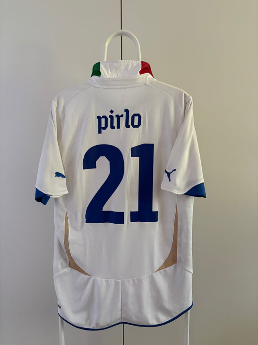 Andrea Pirlo Italy 2010 World Cup original vintage football jersey back view
