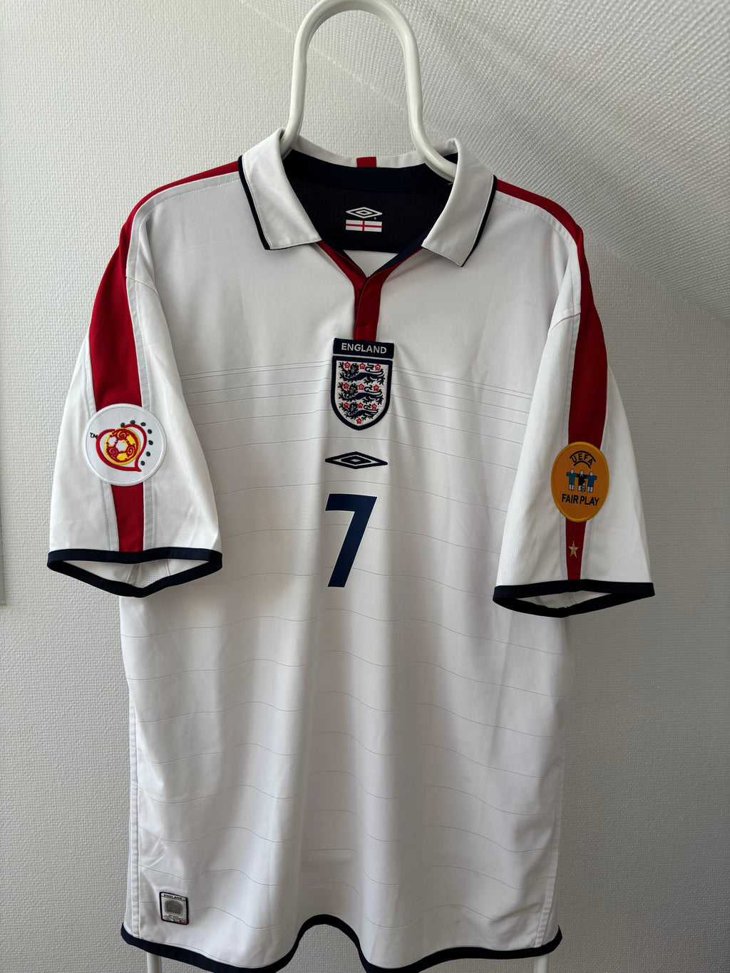 Beckham - England UEFA EURO 2004 - Reversible Jersey – Original Vintage Fanversion - Str. XL