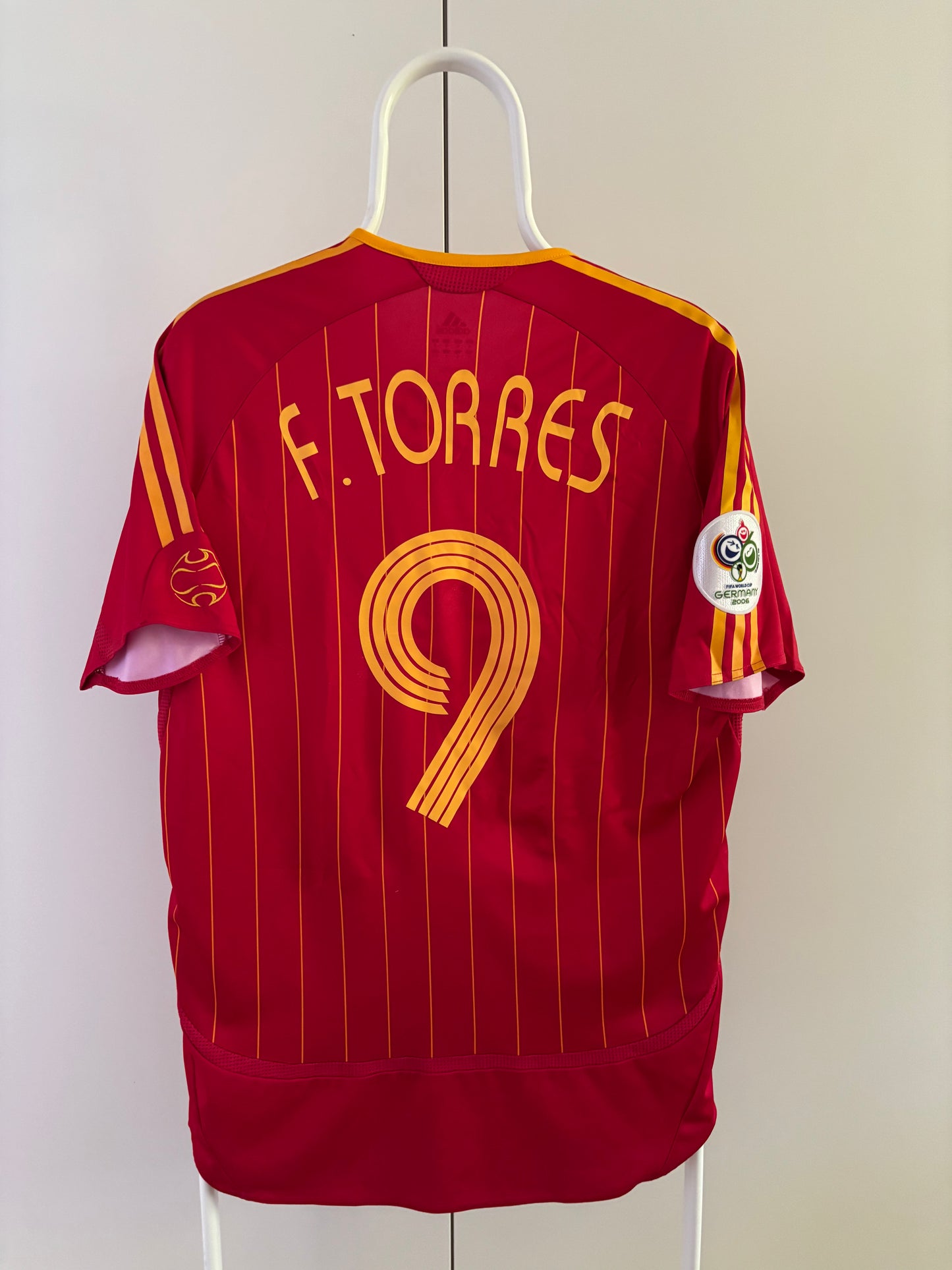 Fernando Torres Spain 2006 World Cup original vintage football jersey back view